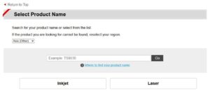 enter your printer model number